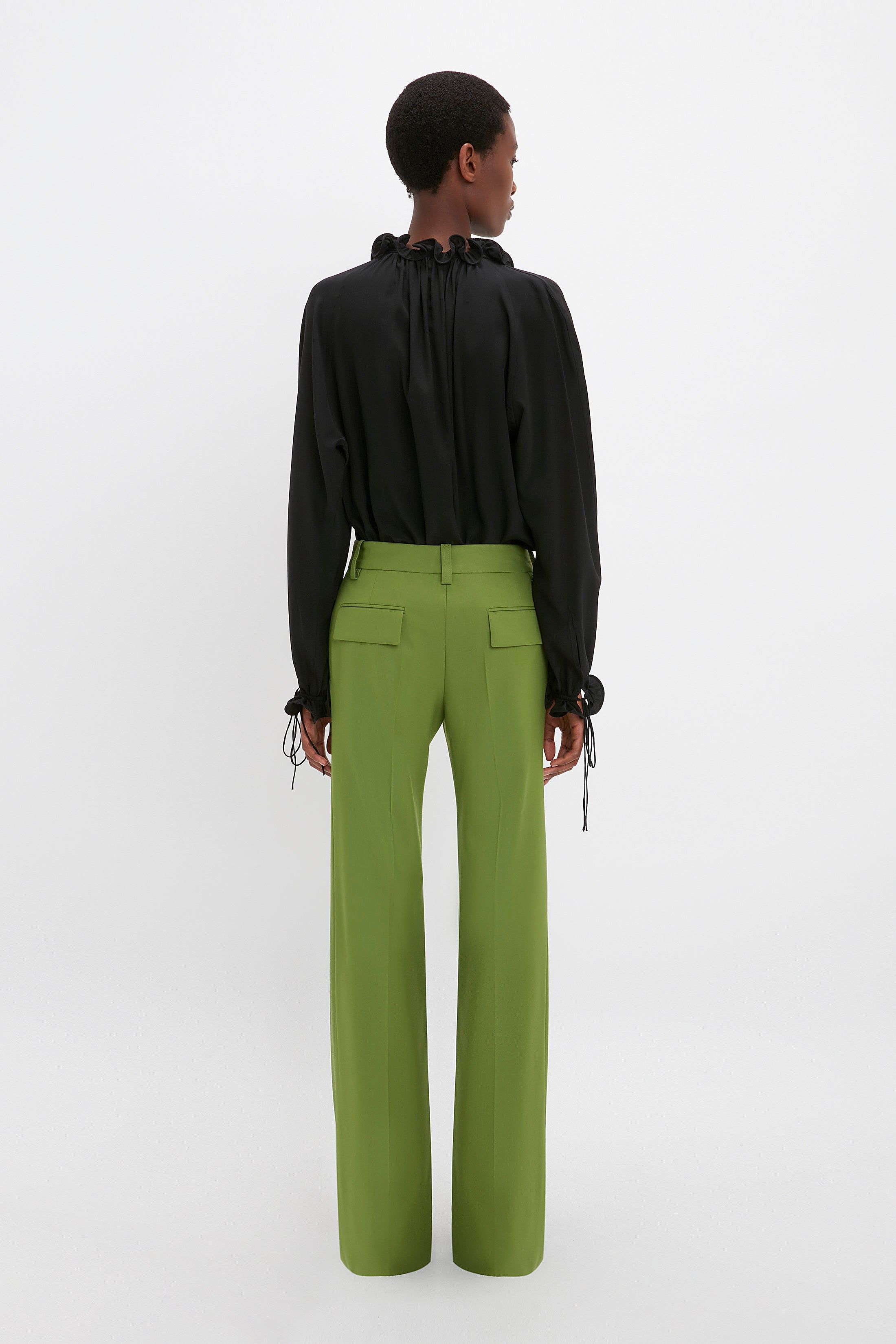 Tailored Straight Leg Trouser In Serpent Green sold by Victoria Beckham product image thumbnail 4