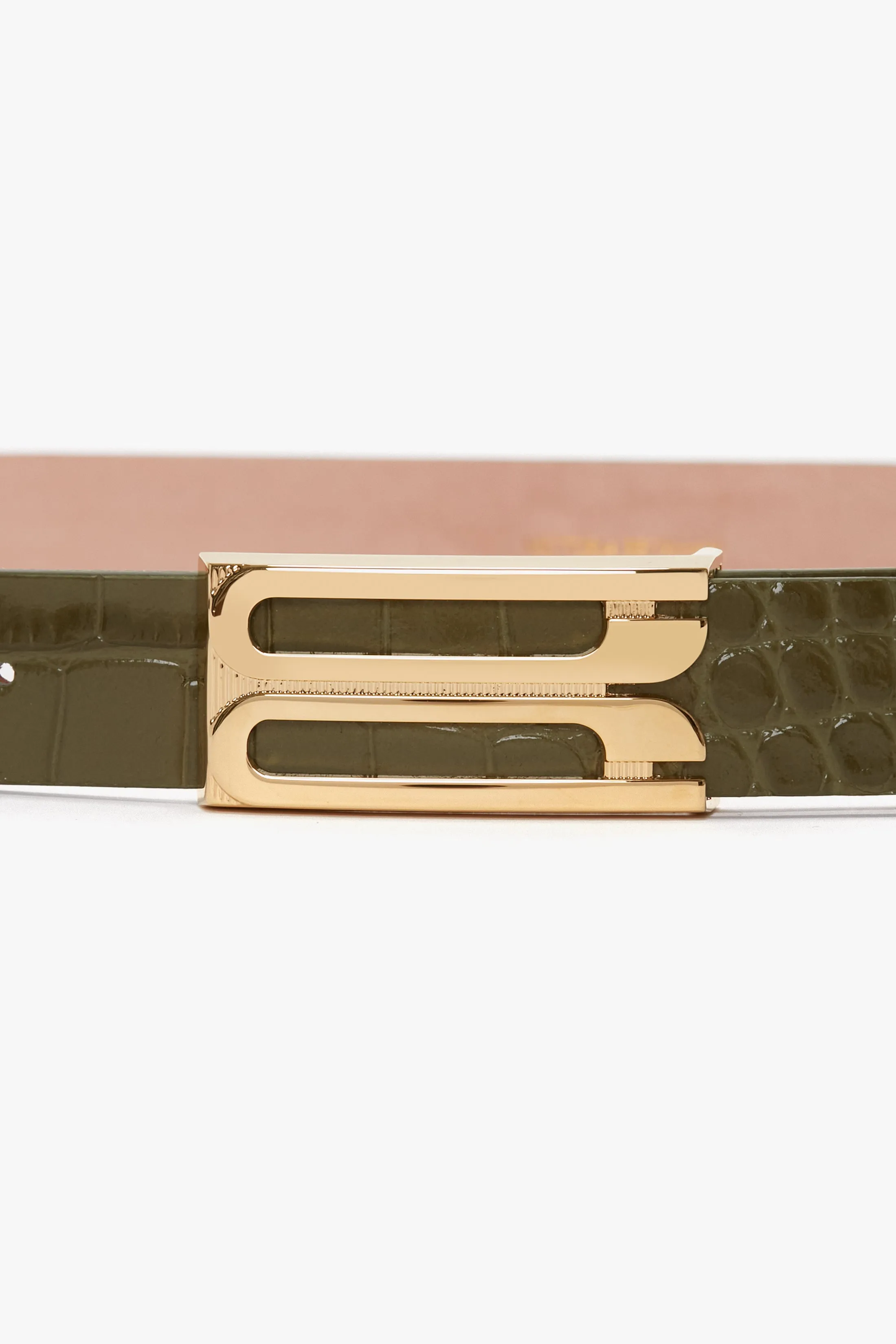Dorian Belt In Khaki Croc Embossed Calf Leather sold by Victoria Beckham product image thumbnail 4