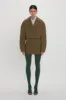 Cropped Pea Coat In Khaki sold by Victoria Beckham