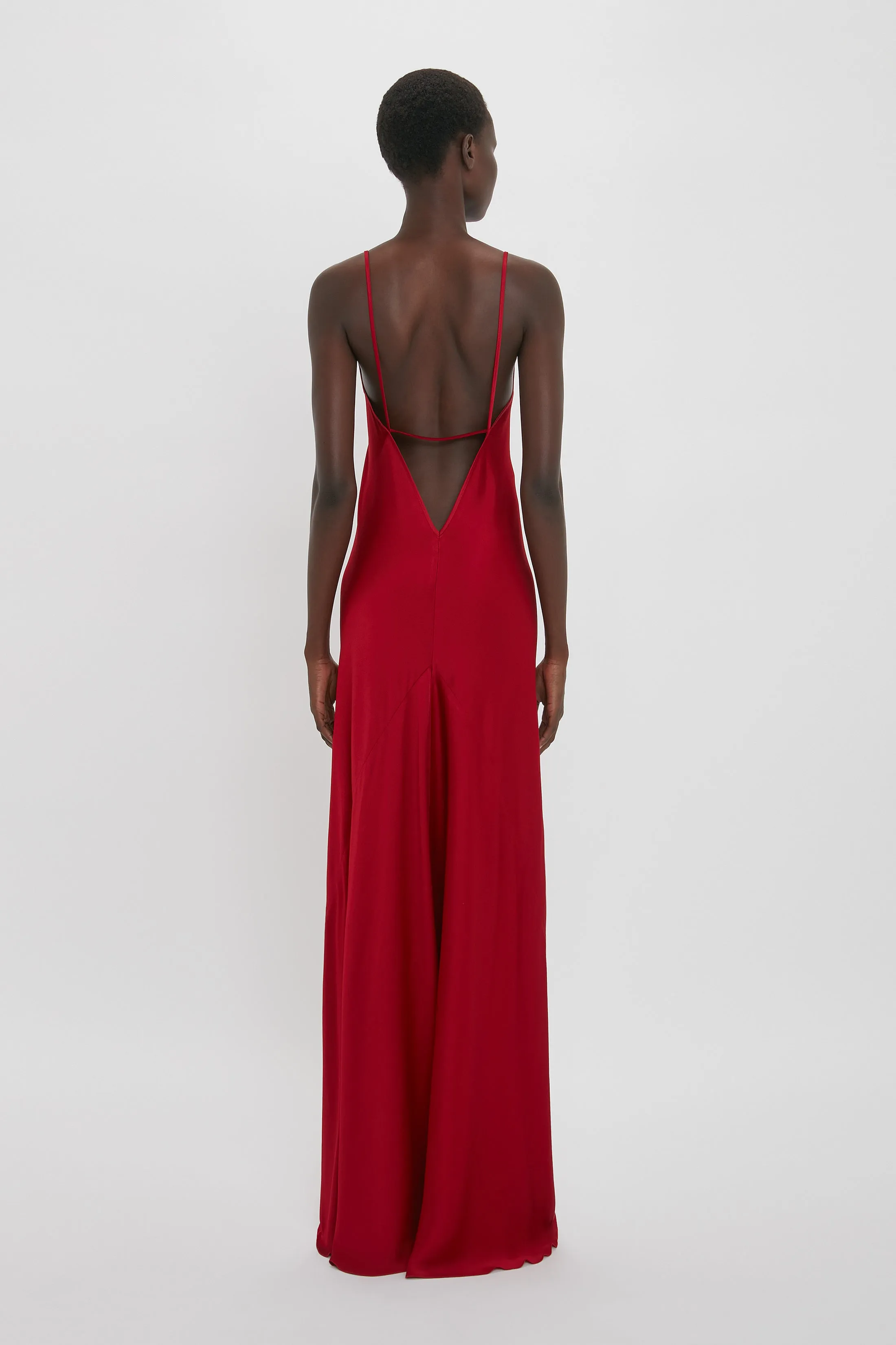 Low Back Cami Floor-Length Dress In Poppy Red sold by Victoria Beckham product image thumbnail 3