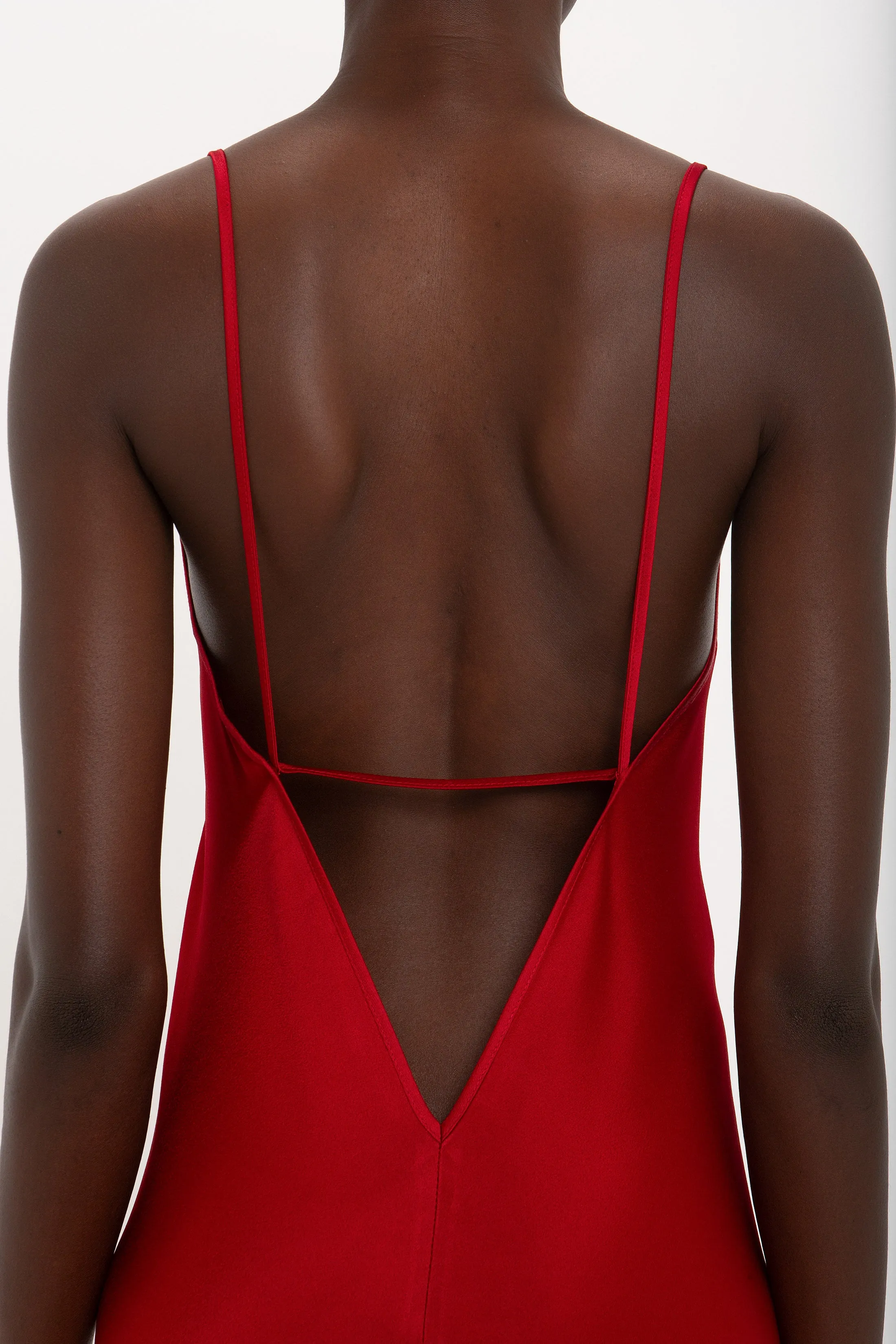 Low Back Cami Floor-Length Dress In Poppy Red sold by Victoria Beckham product image thumbnail 4