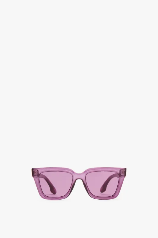 Crystal Frame Sunglasses In Purple sold by Victoria Beckham