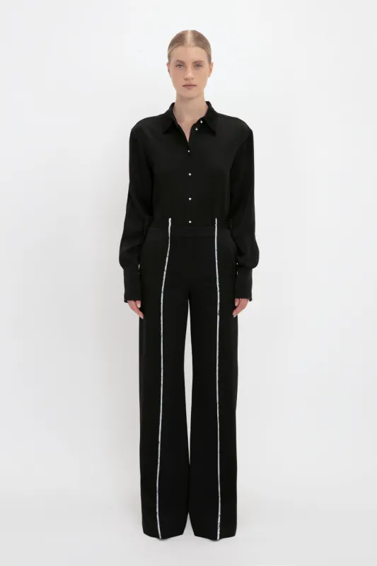 Straight Leg Deconstructed Trouser In Black made by Victoria Beckham