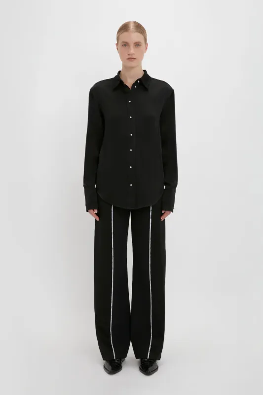 Waistcoat Detail Shirt In Black sold by Victoria Beckham