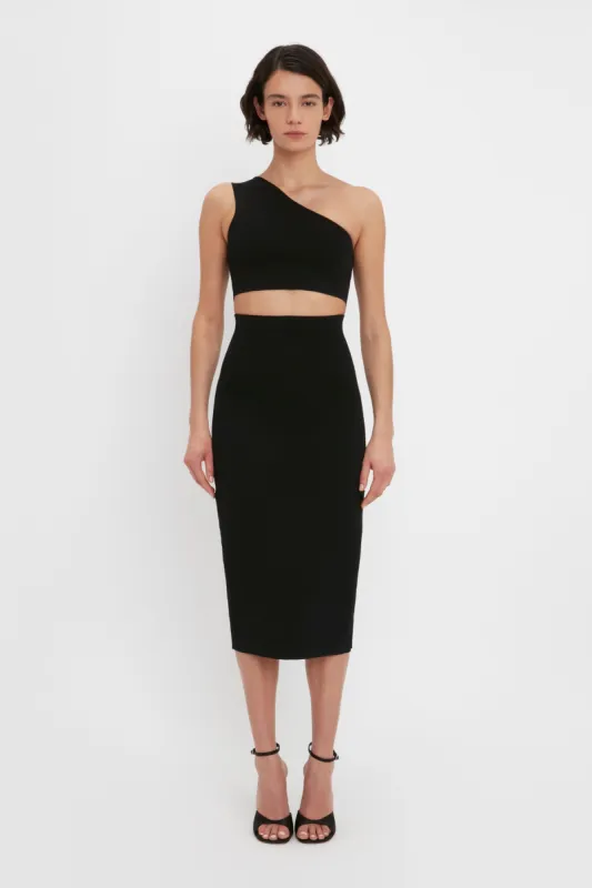 VB Body One Shoulder Crop Top In Black sold by Victoria Beckham