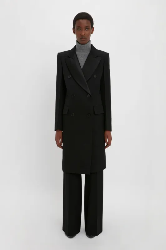 Longline Tailored Coat In Black sold by Victoria Beckham