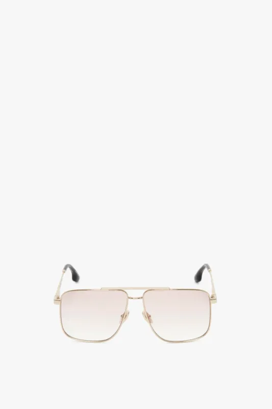 Double Bridge V-Line Navigator In Gold-Blush sold by Victoria Beckham