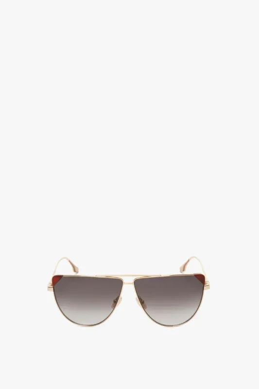 V-Line Aviator In Gold Blonde Havana sold by Victoria Beckham
