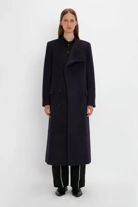 Wrap Front Coat In Blackberry sold by Victoria Beckham