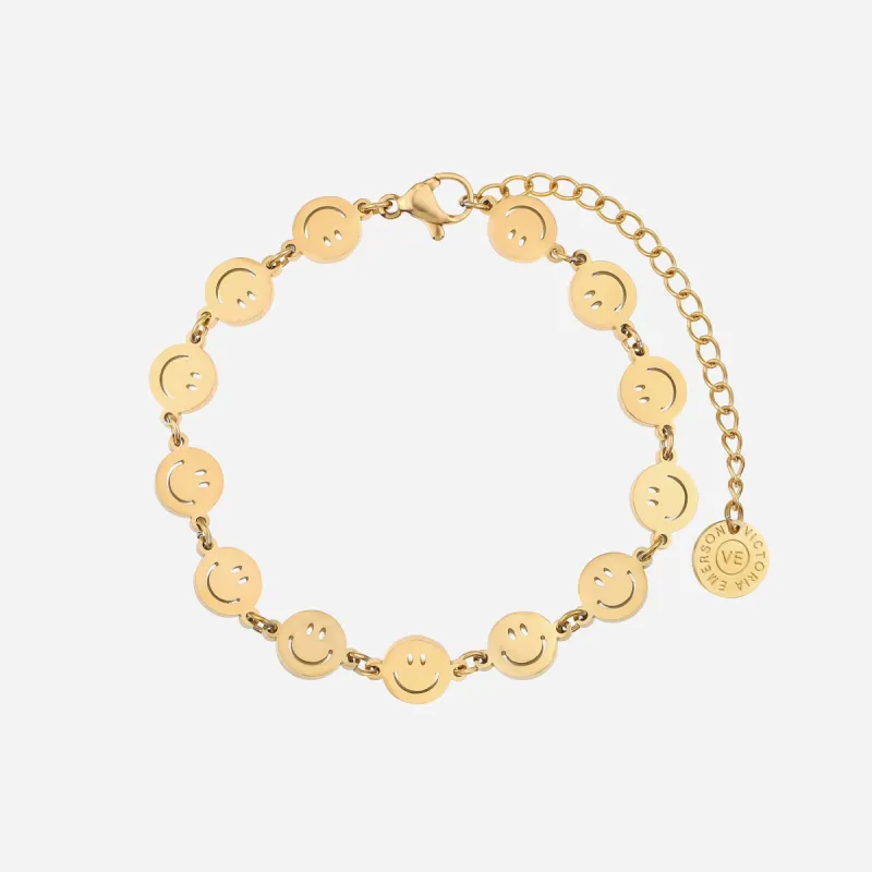 Gold Be Happy Bracelet sold by Victoria Emerson