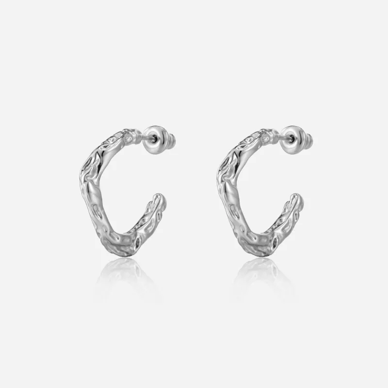 Kylie Square Textured Hoops sold by Victoria Emerson