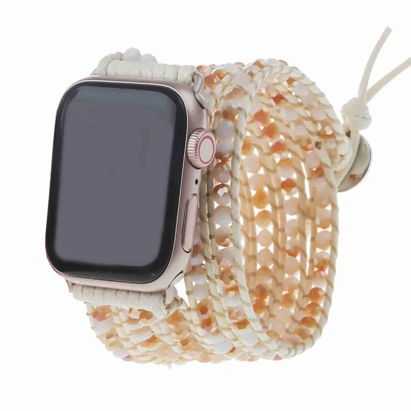 Sunrise on Ivory Apple Watch Strap - Vegan made by Victoria Emerson