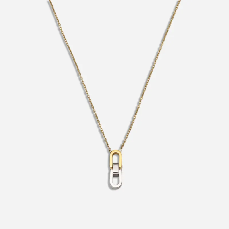 Katie Silver & Gold Link Pendant Necklace sold by Victoria Emerson