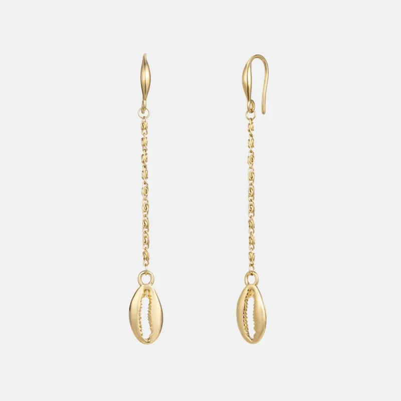 Gold Puka Shell Dangle Earrings sold by Victoria Emerson