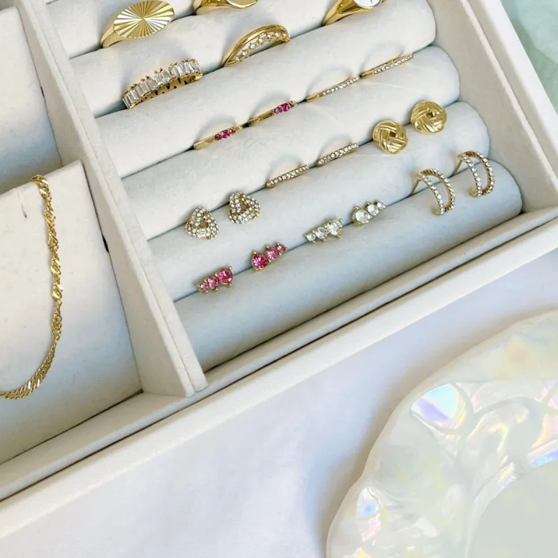 Rose Crystal Trio Studs sold by Victoria Emerson