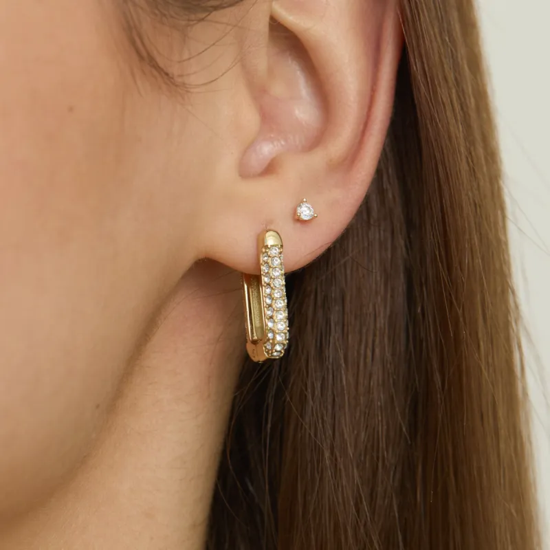 Medium Pavé U Hoops sold by Victoria Emerson