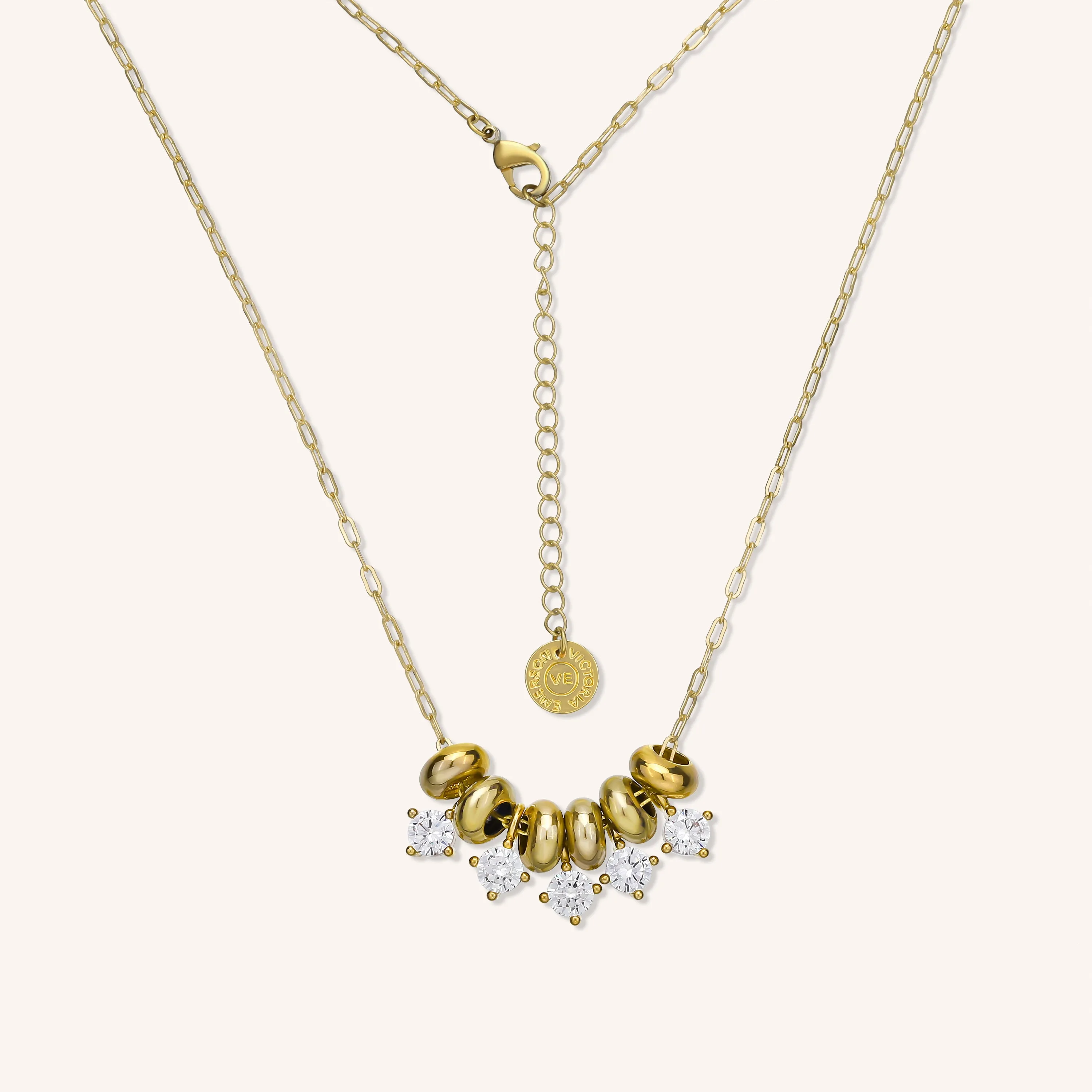 Layered Crystal Charm Necklace sold by Victoria Emerson product image thumbnail 4