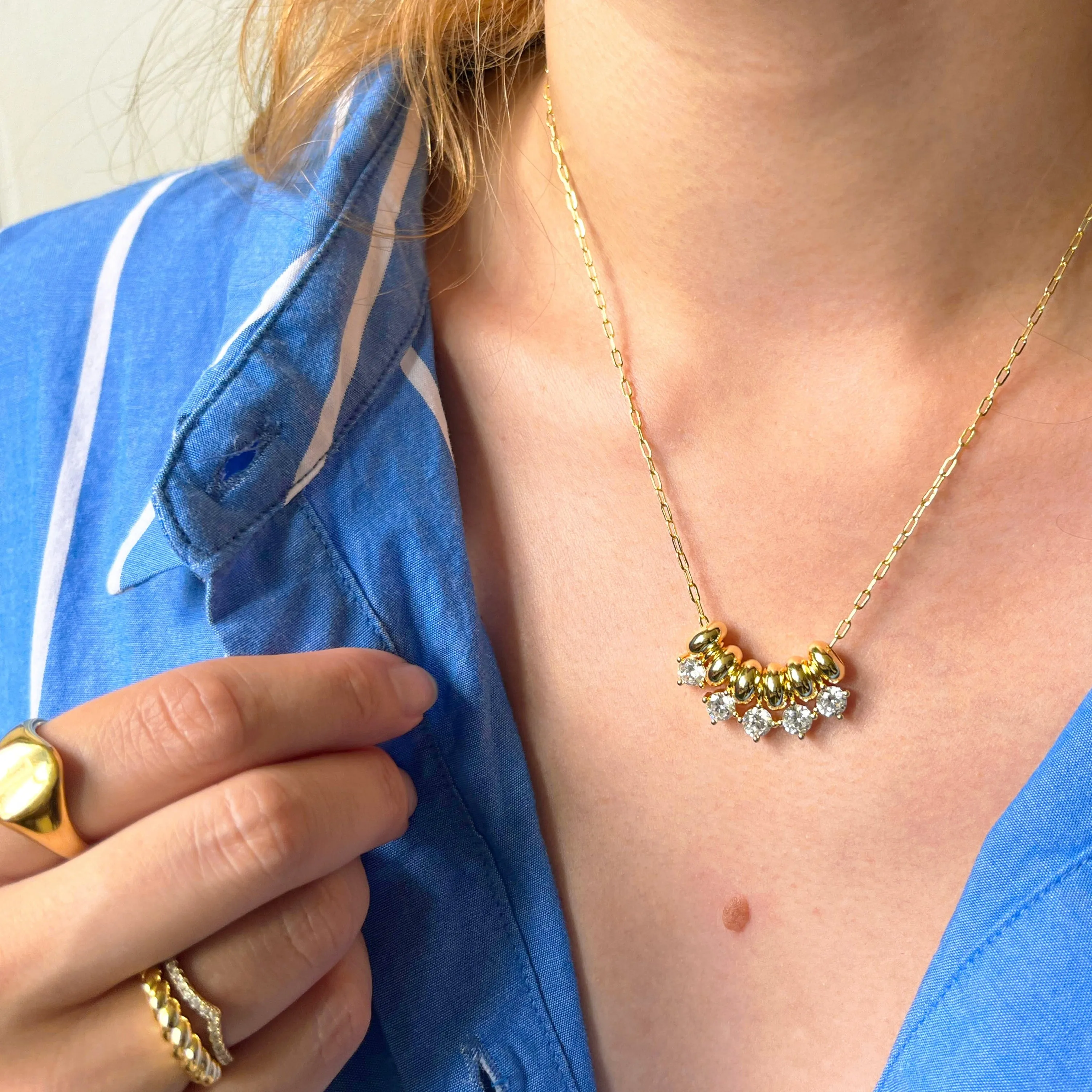 Layered Crystal Charm Necklace sold by Victoria Emerson product image thumbnail 3