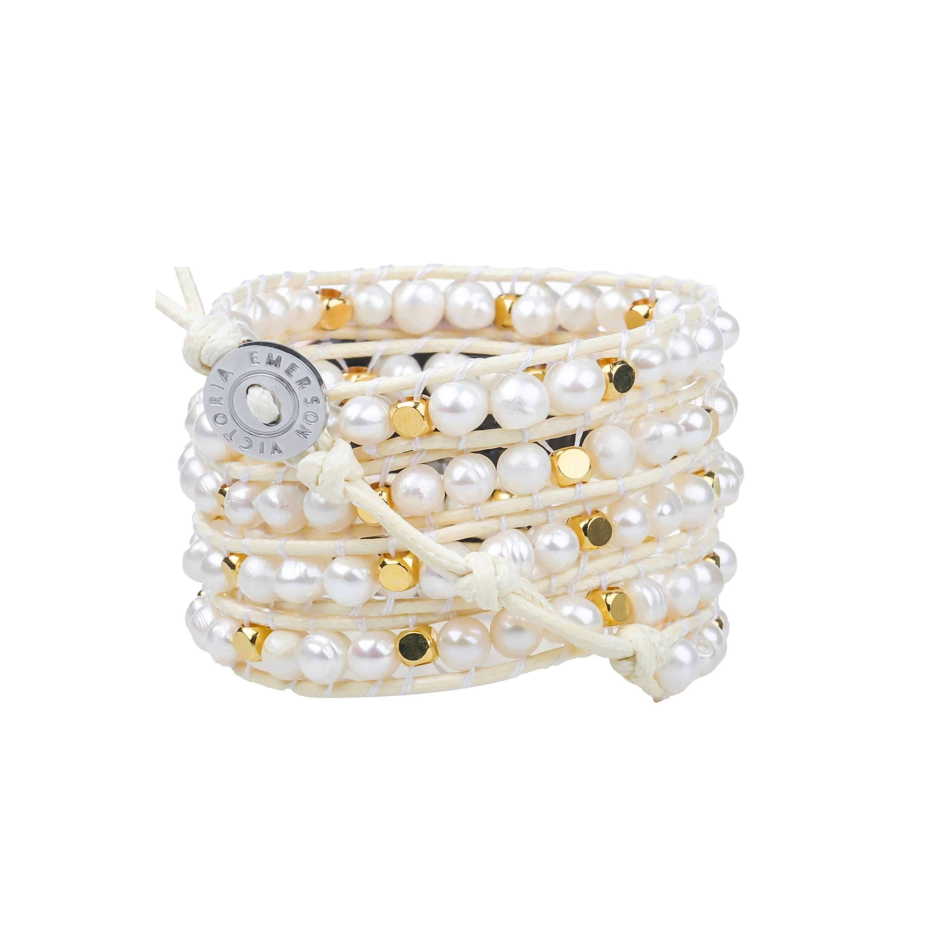 Freshwater Pearls on Ivory With Gold Accent Apple Watch Strap sold by Victoria Emerson product image thumbnail 4