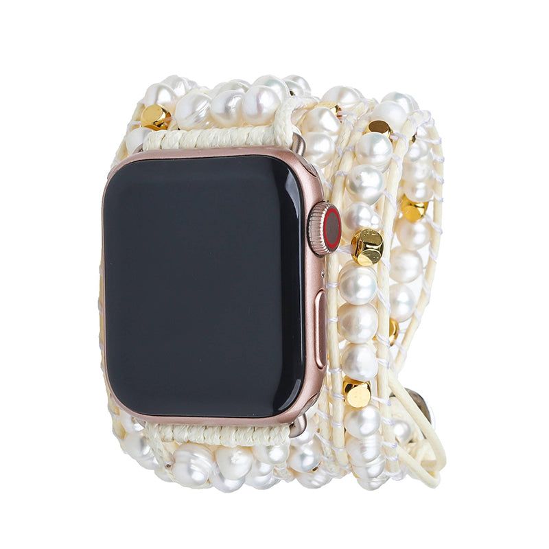 Freshwater Pearls on Ivory With Gold Accent Apple Watch Strap sold by Victoria Emerson product image thumbnail 2