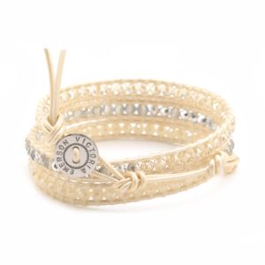 Silver and Cream Crystals on Ivory sold by Victoria Emerson