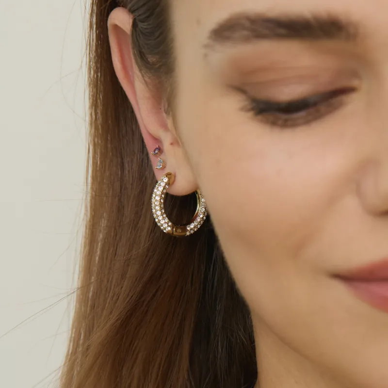 Penelope Crystal Pavé Hoops sold by Victoria Emerson