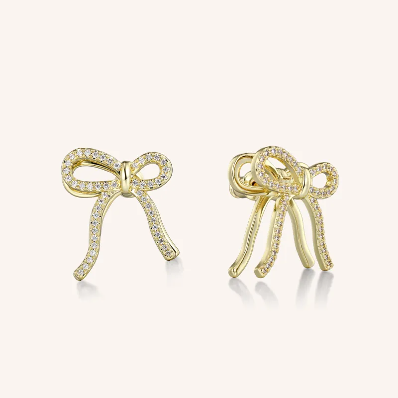 Pavé Bow Stud Earrings sold by Victoria Emerson