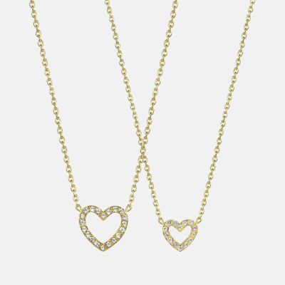 Pavé Heart Necklace Set - Mom & Mini sold by Victoria Emerson