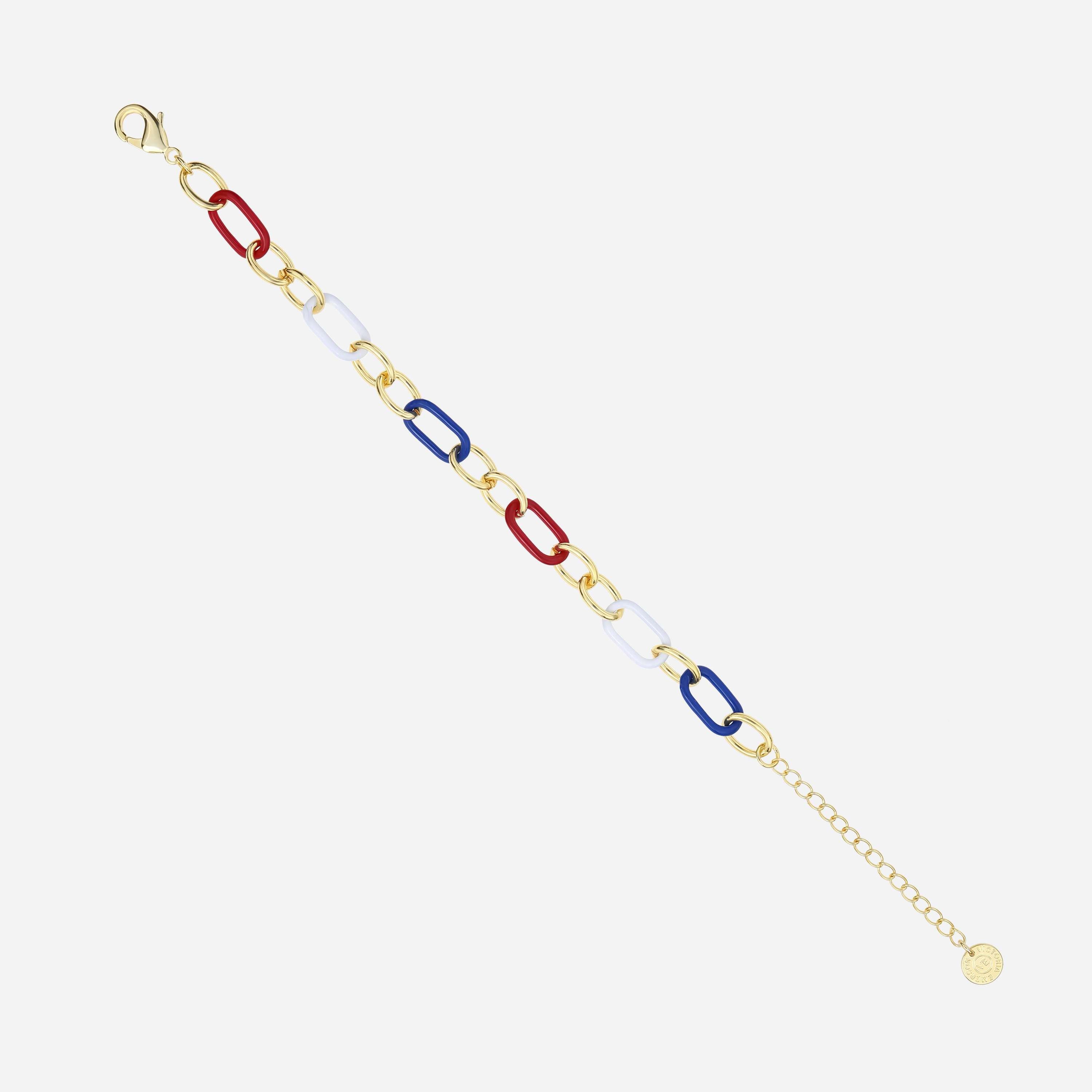 Stars & Stripes Gold Paperclip Link Bracelet sold by Victoria Emerson product image thumbnail 4