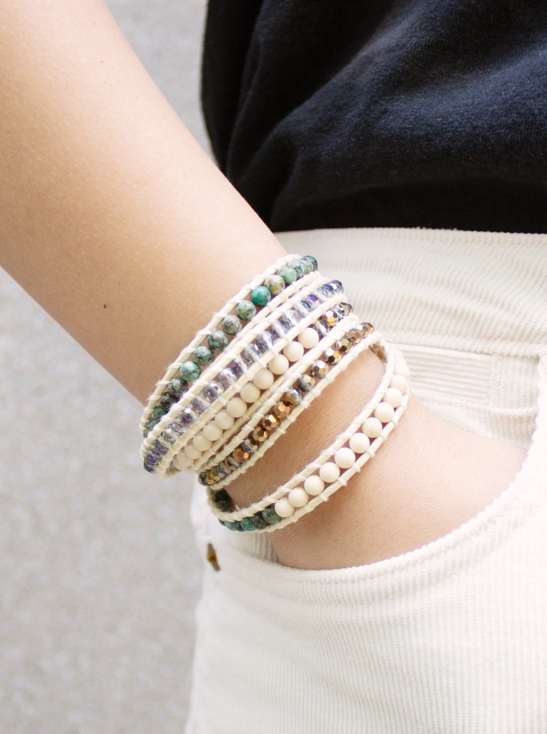 Sea Green Turquoise and Jasper on Ivory sold by Victoria Emerson product image thumbnail 2