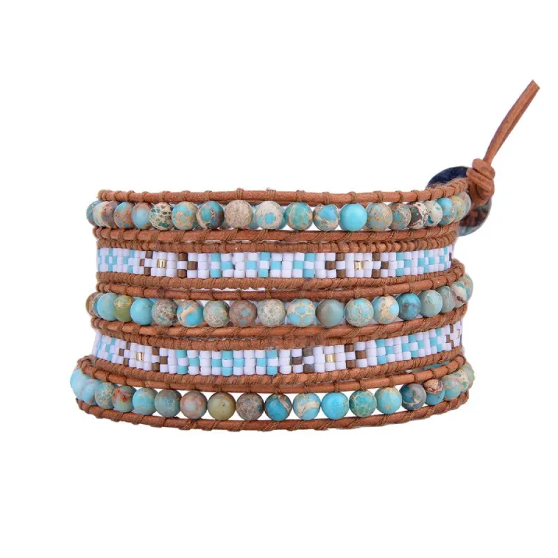 Miyuki Beads & Turquoise on Natural sold by Victoria Emerson