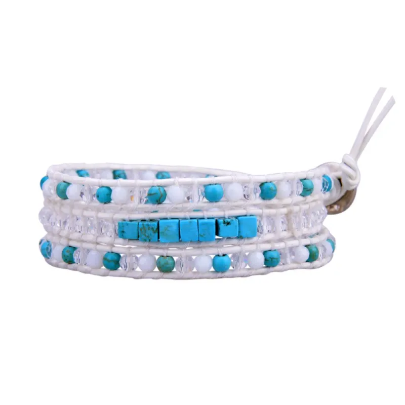 Turquoise & Crystals on White sold by Victoria Emerson