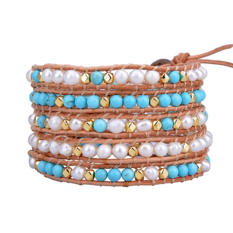 Turquoise & Pearls on Natural sold by Victoria Emerson