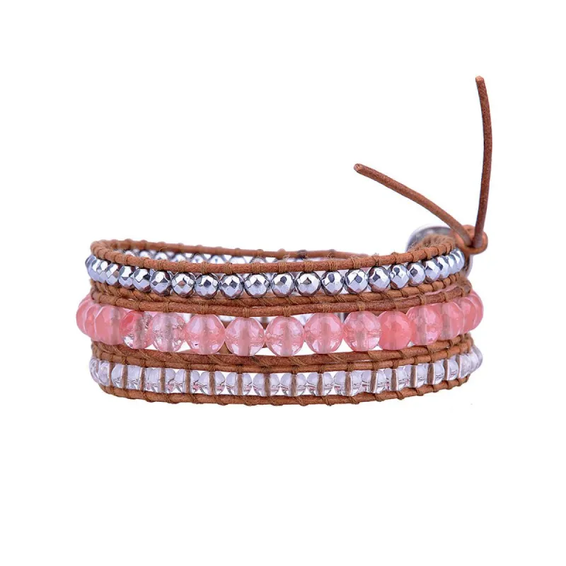 Rose Quartz & Silver Beads on Natural sold by Victoria Emerson