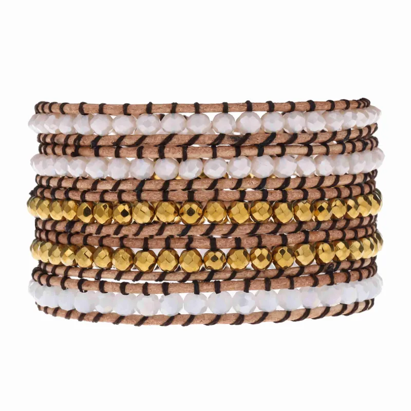 Gold and Cream Crystals on Brown sold by Victoria Emerson