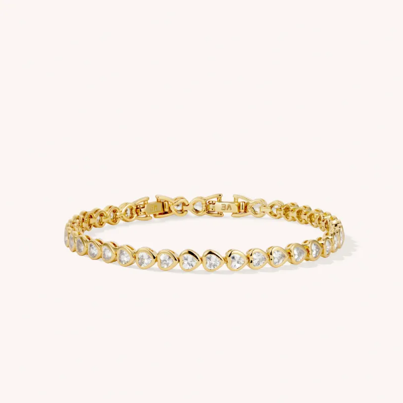 Classic Heart Crystal Tennis Bracelet sold by Victoria Emerson