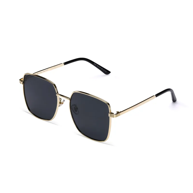 Kitty Square Oversized Gold Sunglasses sold by Victoria Emerson