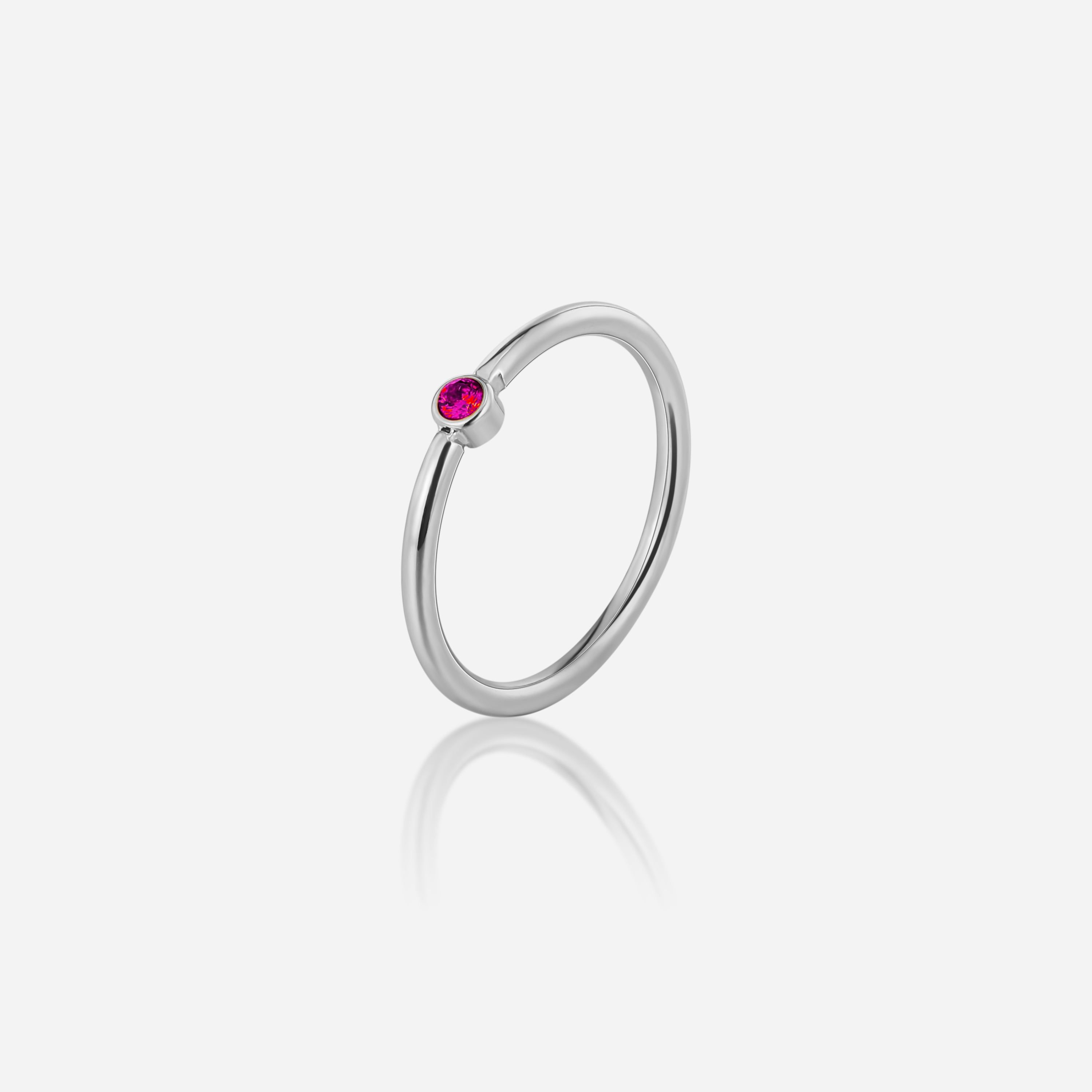 Mini Stackable Birthstone Ring - Silver sold by Victoria Emerson product image thumbnail 7