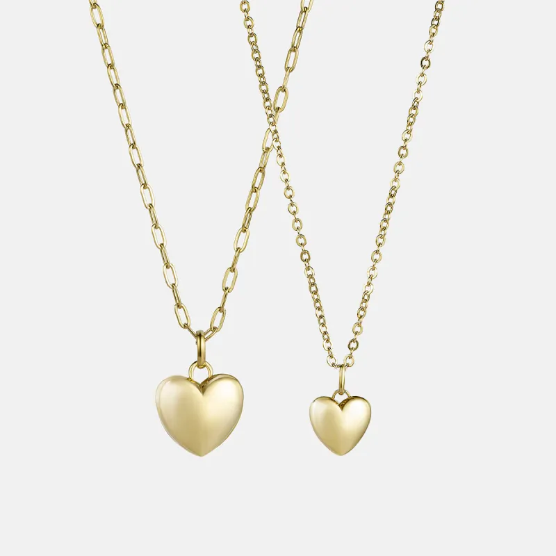 Love Pendant Staple Chain Necklace Set - Mom & Mini sold by Victoria Emerson