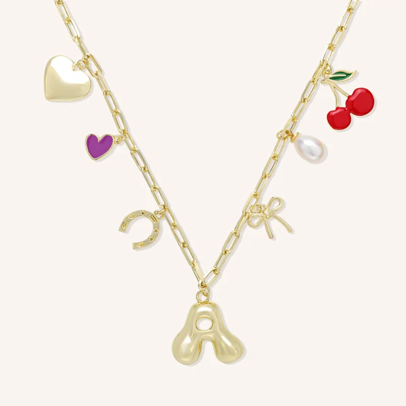 Harmony Initial Charm Necklace made by Victoria Emerson