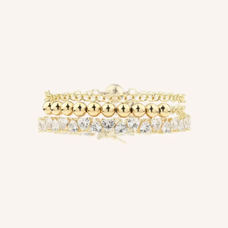 Heart Champagne Crystal Stacking Set sold by Victoria Emerson