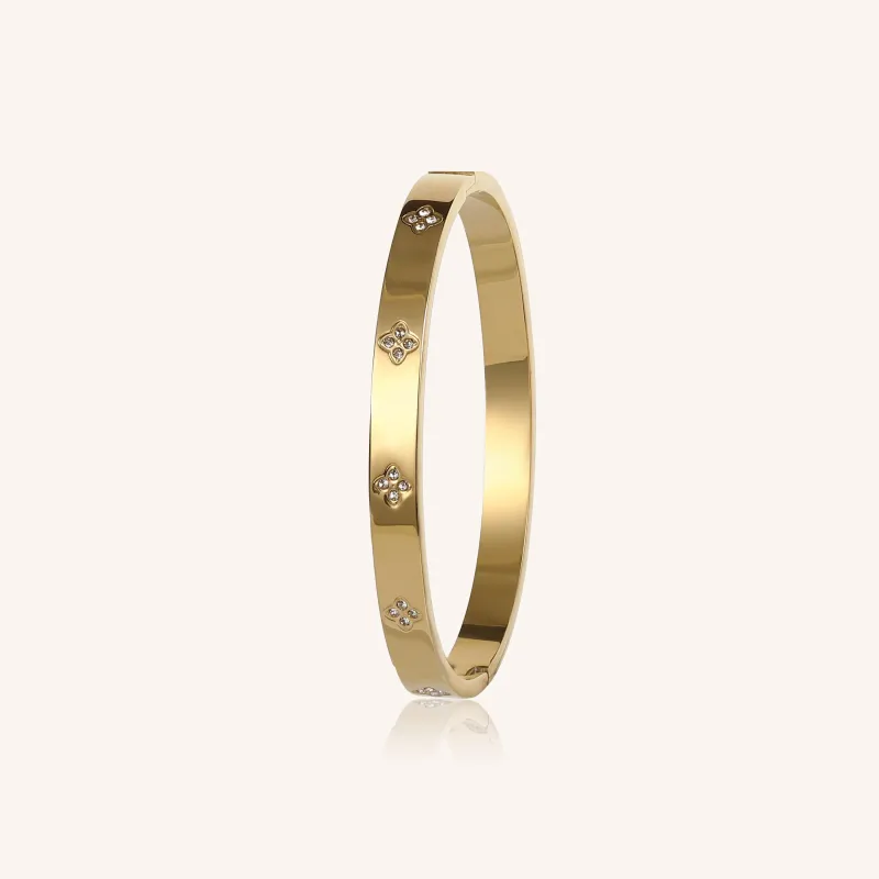 Laura Classic Gold Crystal Bangle sold by Victoria Emerson