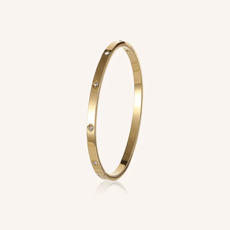 Clara Classic Gold Crystal Bangle sold by Victoria Emerson