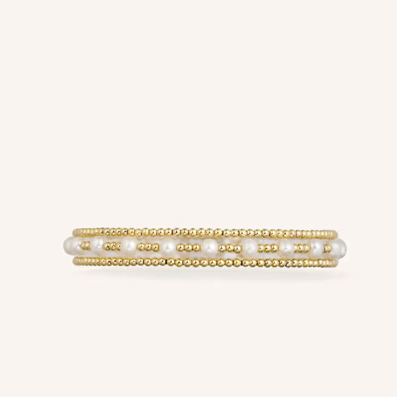Gold With Pearl Accent Stacking Set sold by Victoria Emerson