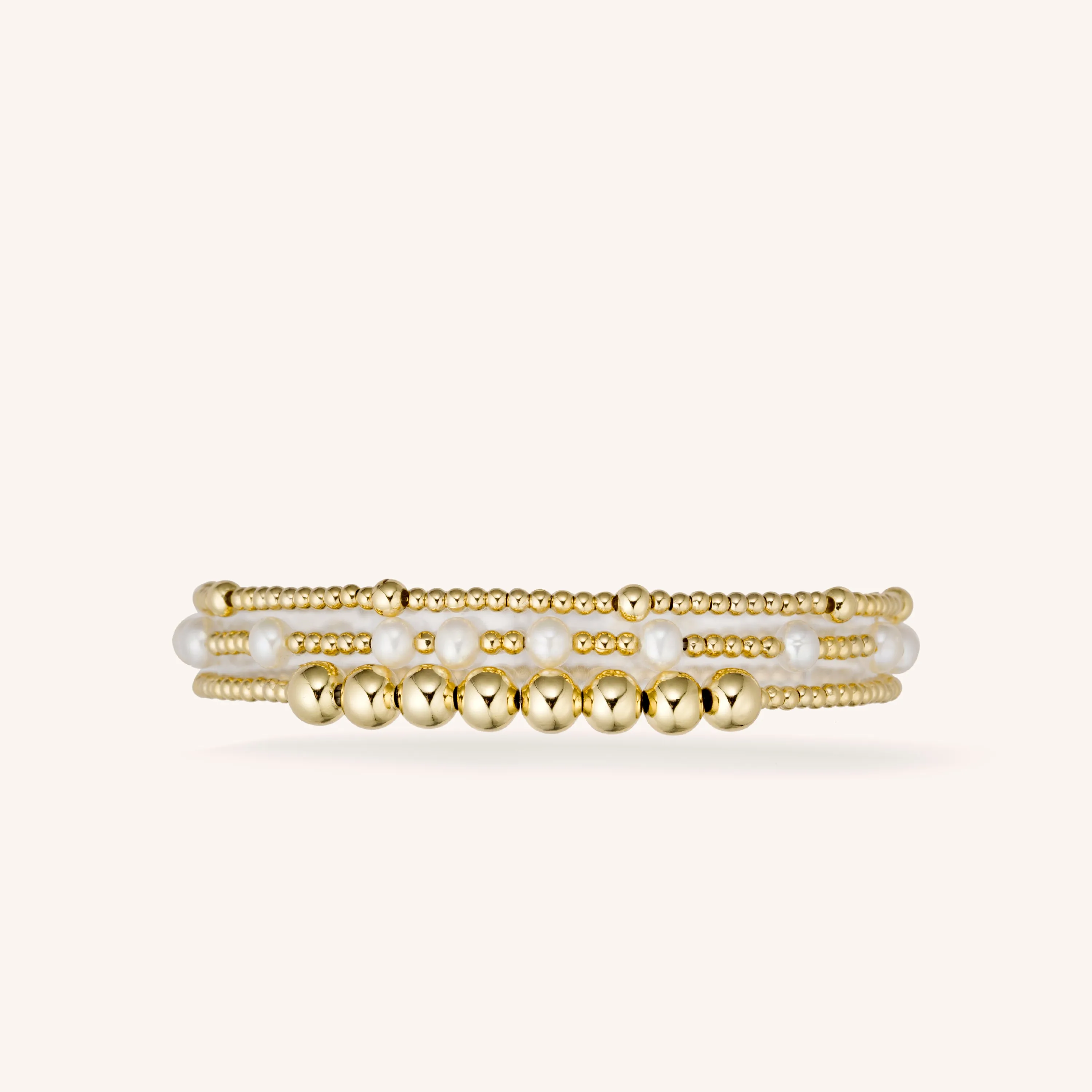 Mixed Sized Gold Beads and Pearls Stacking Set sold by Victoria Emerson product image thumbnail 2