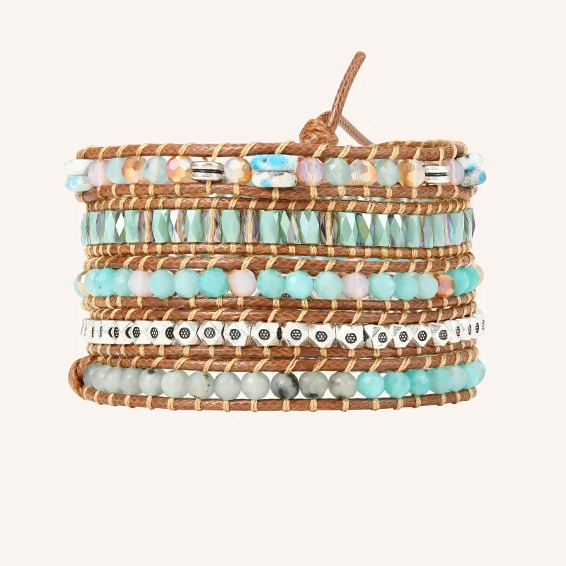 Amazonite and Turquoise Five Wrap Bracelet sold by Victoria Emerson