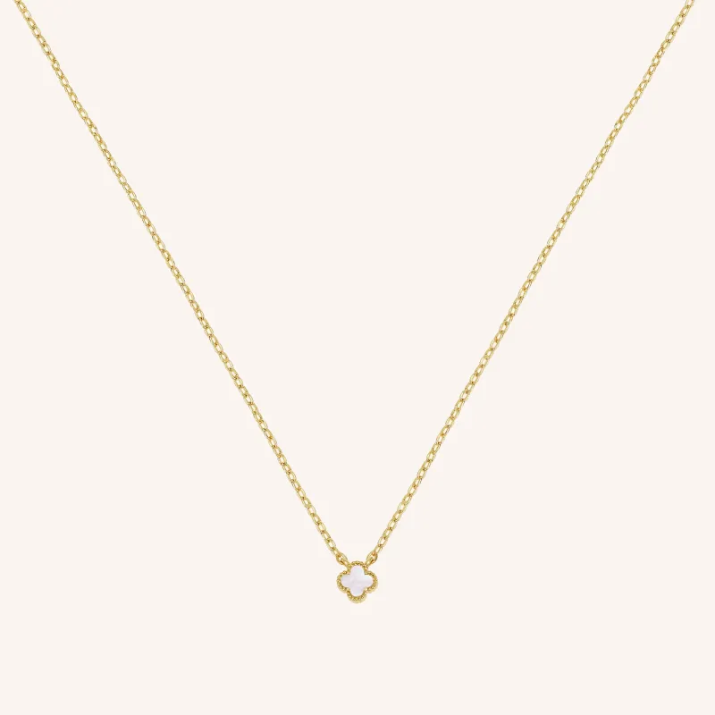 Mother Of Pearl Mini Clover Necklace sold by Victoria Emerson
