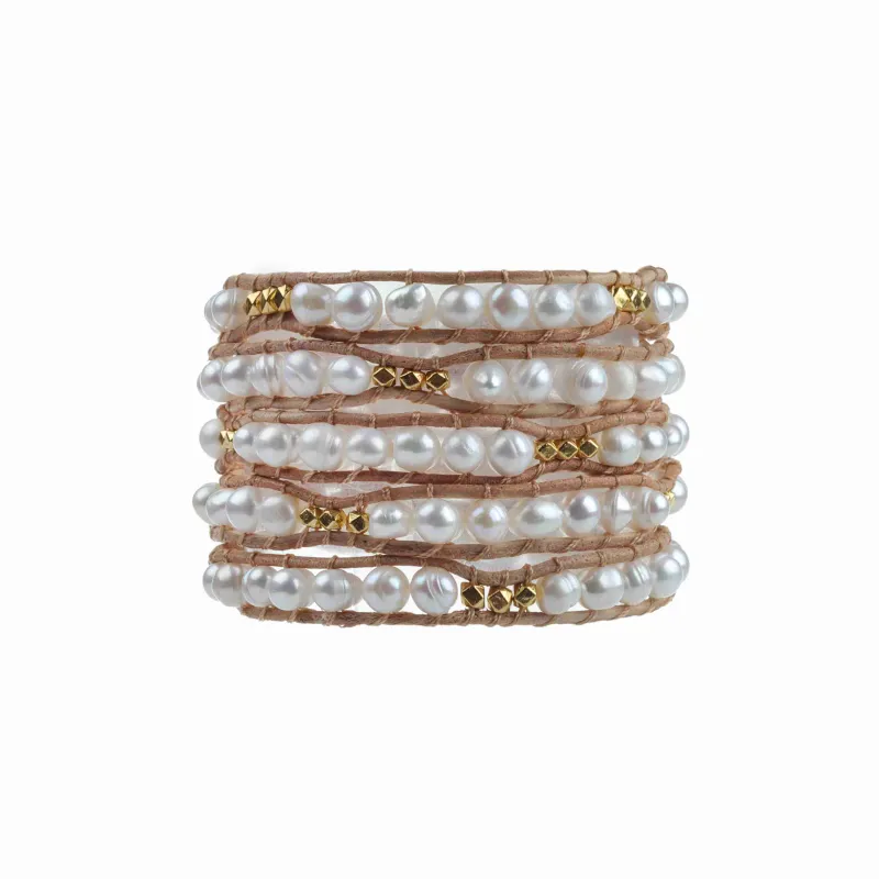Freshwater Pearls with Gold Accent Five Wrap Bracelet sold by Victoria Emerson