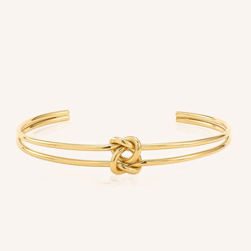 Gold Knotted Bangle sold by Victoria Emerson