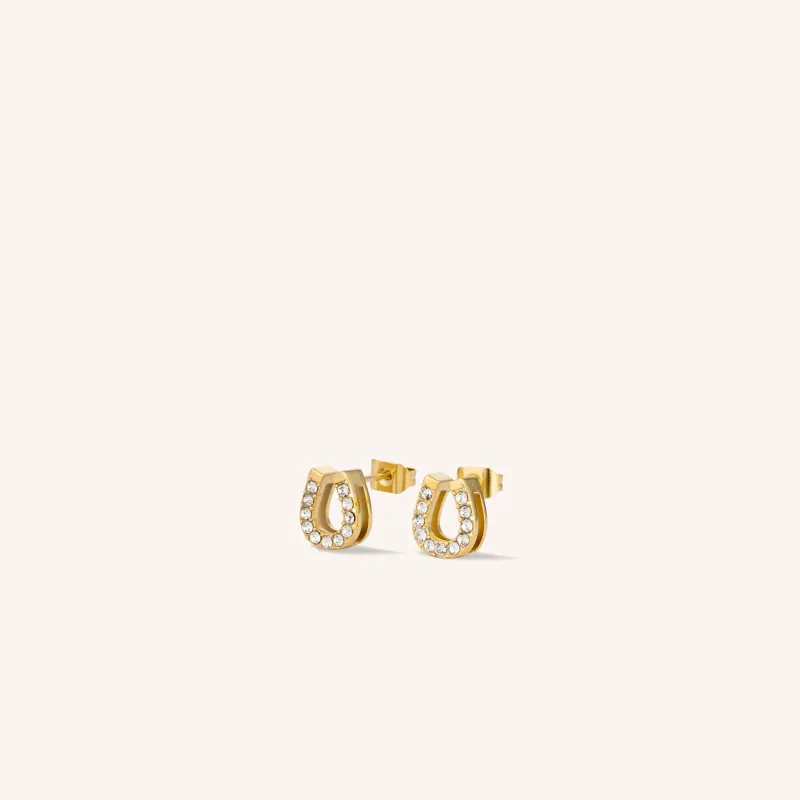 Lucky Horseshoe Stud Earrings sold by Victoria Emerson